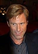 Aaron Eckhart à la première du film The Dark Knight à Barcelone le 23 juillet 2008