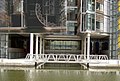 Rolling Bridge, London. Inset (top) midway position