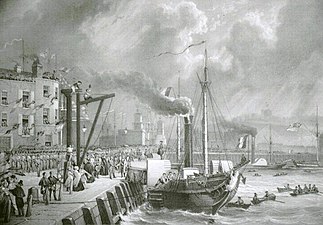 Embarquement à Douvres (1846), lithographie.