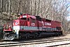 RJ Corman #8569, an SD40T-2, waits for its next assignment just across the river from Thurmond, WV, in 2008