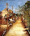 Street of Chiayi/ Chen Cheng-po/ 1926/ Canvas/ Oil painting/ 64×53cm/ Selection of Seventh "Empire Exhibition" of Japan