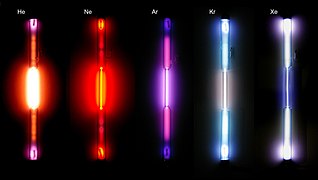 Noble gases in gas discharge tubes