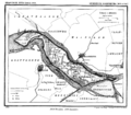 Rozenburg Island in 1867, just before the construction of the Nieuwe Waterweg, its planned route visible in the top left corner.