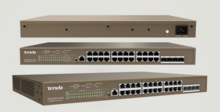 TEG5328P-24-410W este un switch L3 PoE cu management de 24 x GE PoE și 4 x SFP.