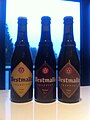 Links: Westmalle Tripel Midden: Westmalle Dubbel Rechts: Westmalle Extra