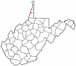 Location of Benwood, West Virginia