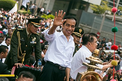 Présiden Jokowi ri tatkala sasampun pelantikan Présidén, 2014.