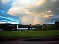 Praecipitatio and rainbow, probabilly under a small Cumulunimbus