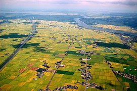 Rivers Shintone (left) and Tone (right), Inashiki City and Kawachi Town.