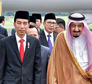 Présidén Joko Widodo dan Raja Arab Saudi Salman bin Abdulaziz al-Saud, 2017.