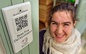 Bees for Development QRpedia code plaque.jpg