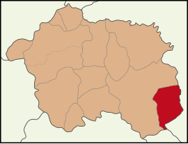 Map showing Günyüzü District in Eskişehir Province