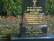 Hauptfriedhof Konstanz, Germany (main cemetery), Riesenbergweg. Grave of Johann Martin Schleyer, inscription. Area 12, Row 11 in the north eastern part of the cemetery.