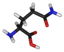 Chemical structure of the amino acid glutamine