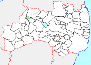 高郷村の県内位置図