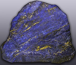 Lapis lazuli is a relatively rare, semi-precious stone.