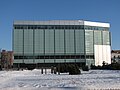 Façade Nord de la Bibliothèque nationale du Québec, rue Berri à Montréal