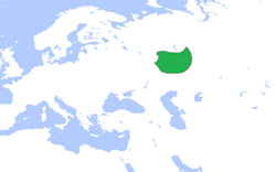 The Khanate o Kazan (green), c. 1500.