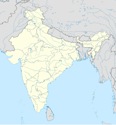 Mapa konturowa Indii, na dole po lewej znajduje się punkt z opisem „Shravanabelagola”