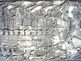 Bas-relief (battle on the Tonle Sap lake)