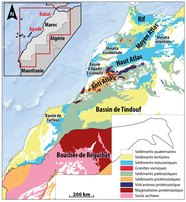 Carte géologique du Maroc.