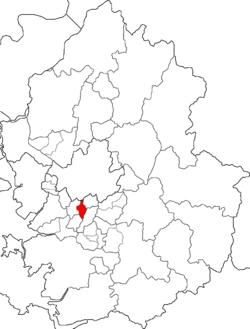 Map of Gyeonggi Province highlighting Dongan District.