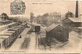 La gare vers 1910: on remarque à droite les voies métriques de la ligne Le Catelet-Guise.