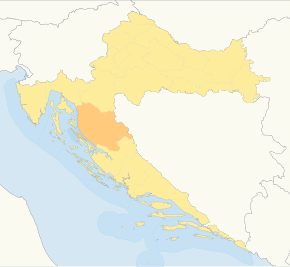 Harta cantonului Lika-Senj în cadrul Croației