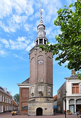 De raadhuistoren aan de Voorstraat