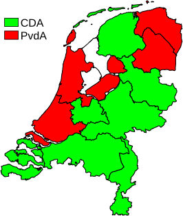 Grootste partij naar provincie