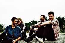 Bastille saat 2013: Kyle Simmons, Chris Wood, Will Farquarson, dan Dan Smith (kiri ke kanan)