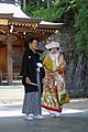 日本の新郎新婦（なりたての夫婦）の例。