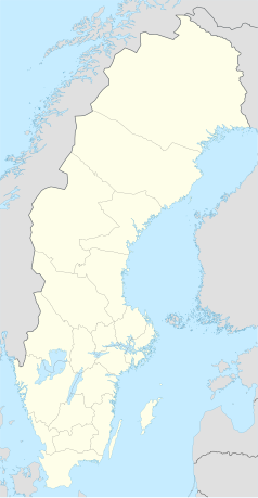 Mapa konturowa Szwecji, blisko dolnej krawiędzi po lewej znajduje się punkt z opisem „Laholm”