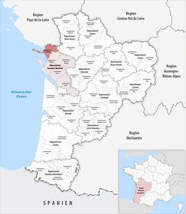 Location within the region Nouvelle-Aquitaine