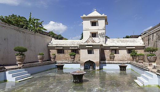 The tower from which the Sultan watched his concubines, and one of their bathing pools