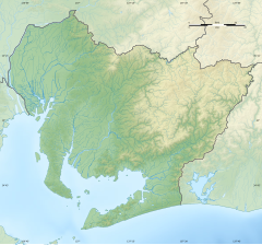 篠島の位置（愛知県内）