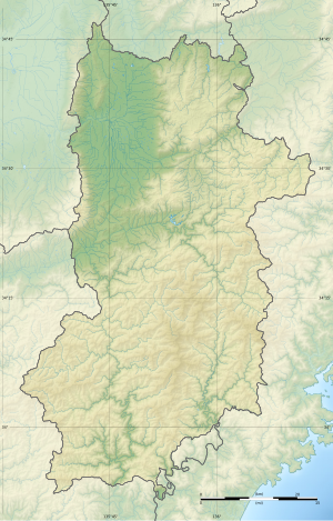 護摩壇山の位置（奈良県内）