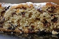 A Stollen, close up detail