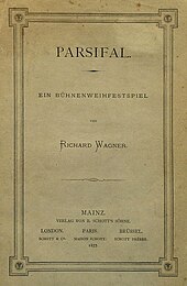 Wagner, Richard: Parsifal. Ein Bühnenweihfestspiel, Titelblatt des Erstdrucks