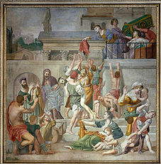 St. Cecilia Distributing Alms, فرسکو، ۱۶۱۲–۱۵, San Luigi dei Francesi, رم