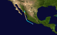 Path of Hurricane Lane