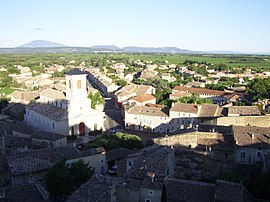 Suze-la-Rousse and Mont Ventoux seen from the castle