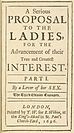 Mary Astell: „A Serious Proposal“. Dritte Auflage, 1696