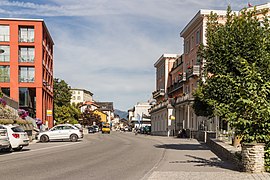 Scuol. View on Stradun west-southwest.