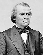 Black-and-white photographic portrait of Andrew Johnson