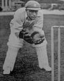 Bert Oldfield wicketkeeping