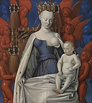 Virgin and Child Surrounded by Angels, Melun Diptych by Jean Fouquet, c. 1450