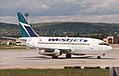 A WestJet Boeing 737-200 at Calgary International Airport, this airplane is no longer used