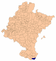 Localização do município de Cortes em Navarra