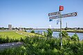 Start des Ruhrtalradwegs an der Ruhrmündung in Duisburg